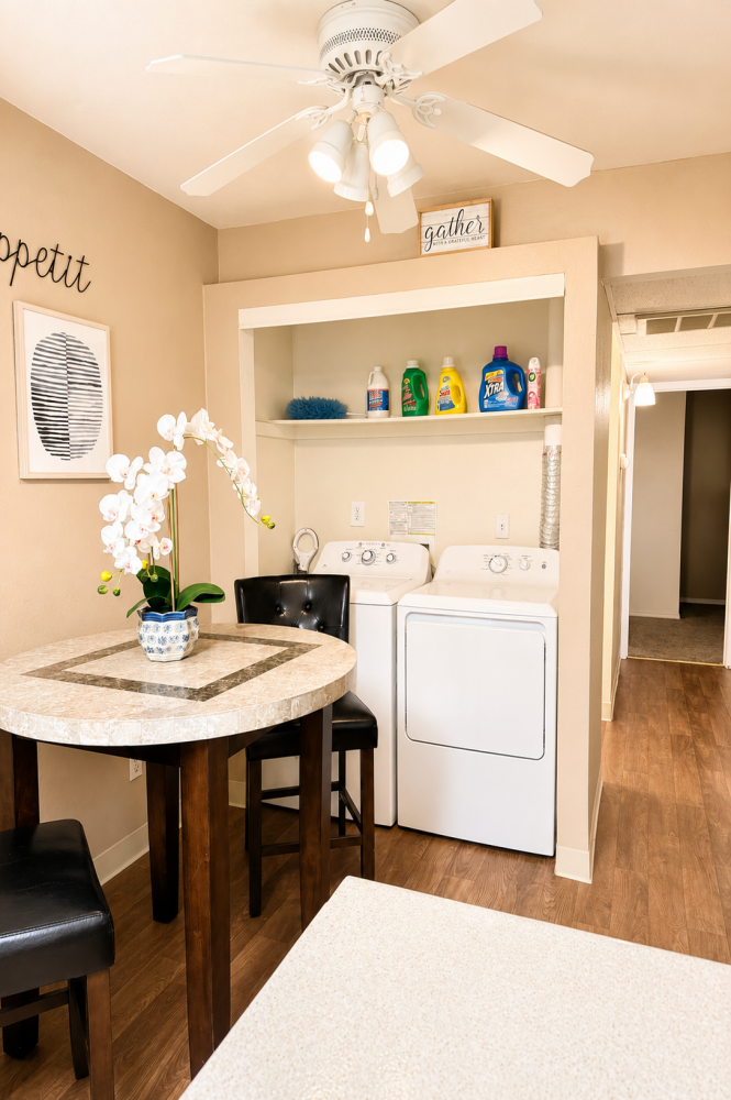 This Living, kitchen, dining 6 photo can be viewed in person at the Walnut Village Apartments, so make a reservation and stop in today.